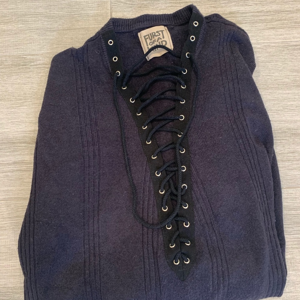 LF oversized lace up sweater